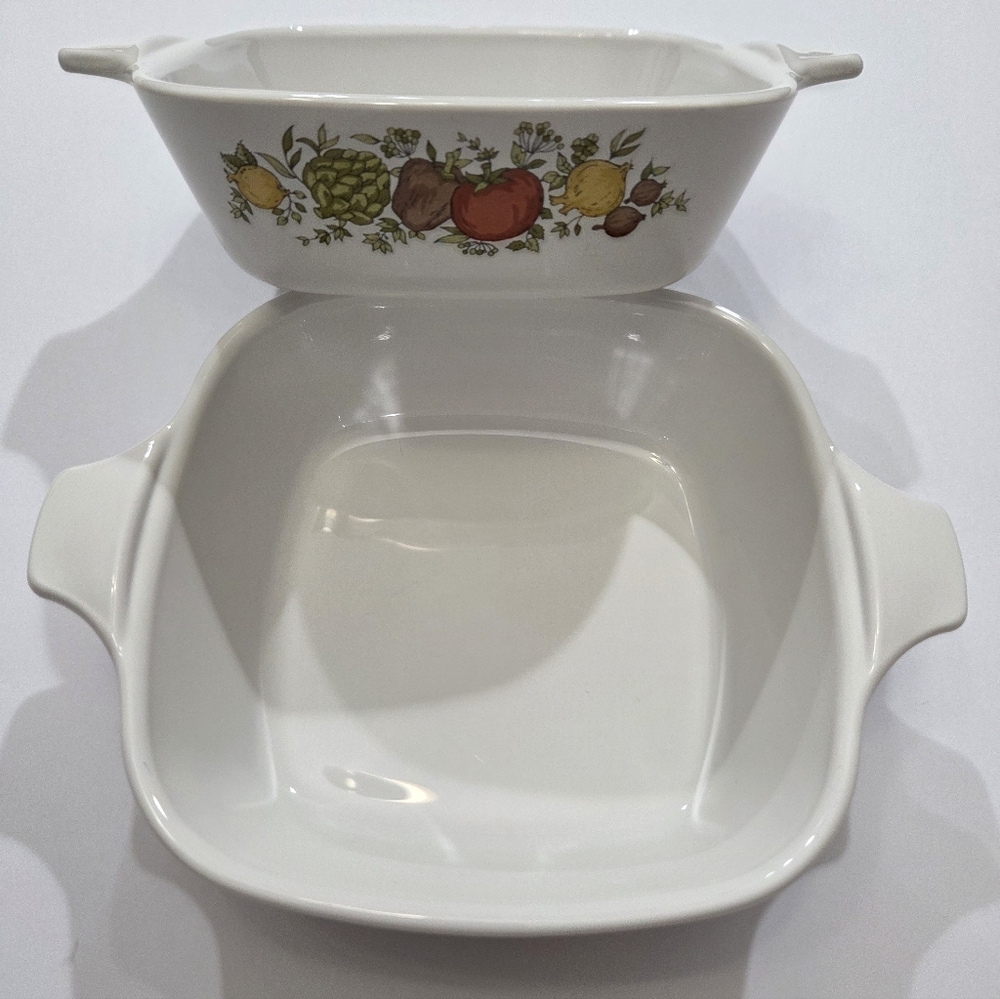 Vintage Corningware 1 3/4 Cup Mini Casserole Dishes, Set Of 2, Spice Of Life